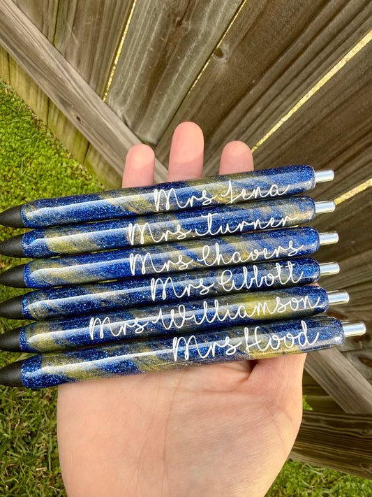 Custom School/Team Epoxy Glitter Pen!