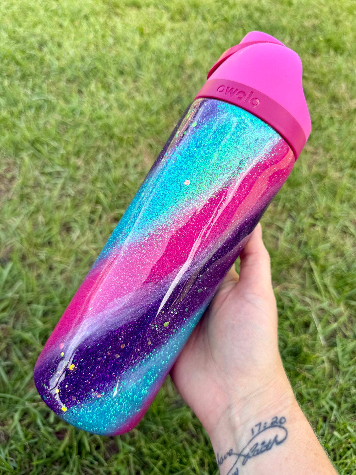 24oz Owala Pink, Purple Blue Swirl Ready to Ship