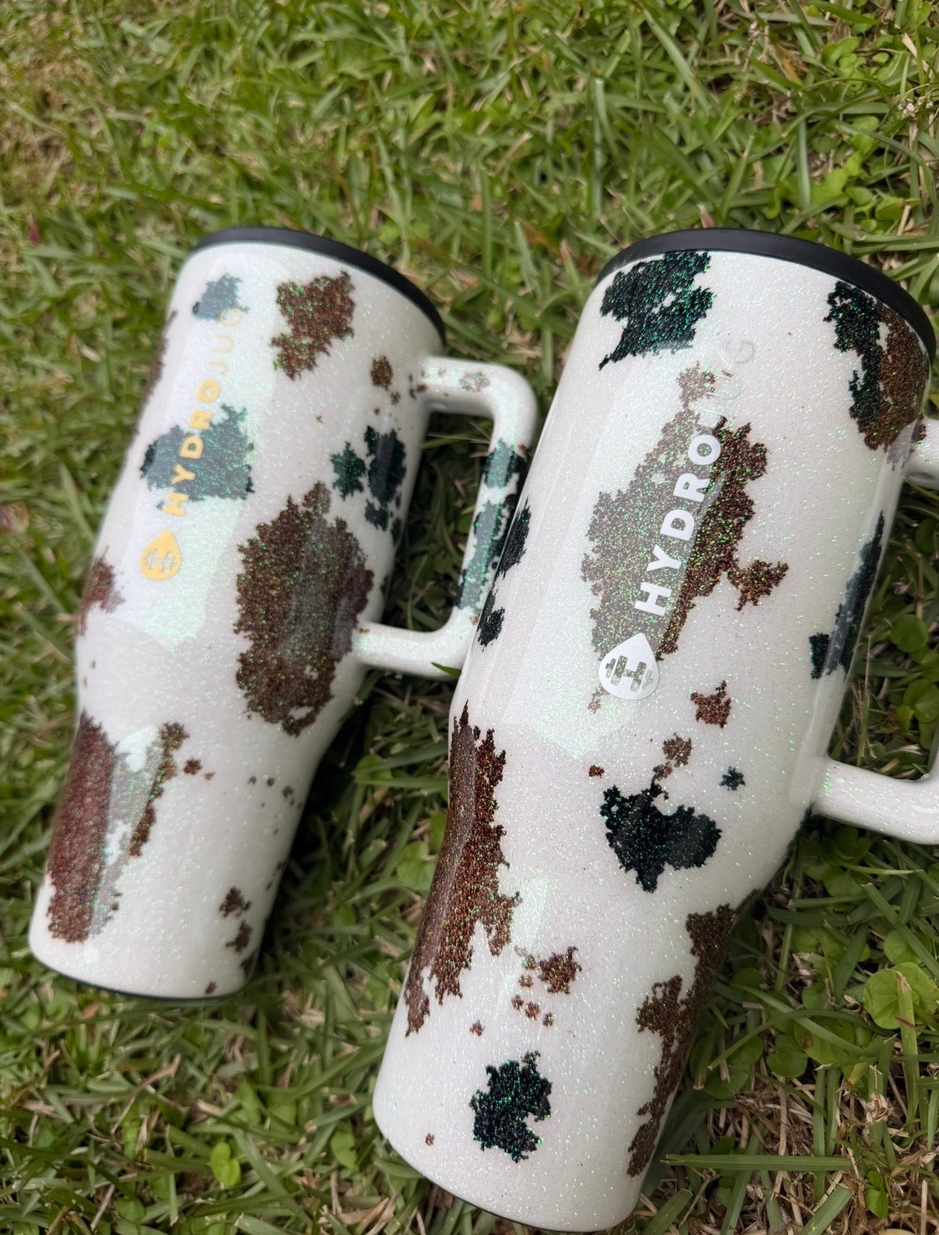 Cow Hide Glitter Tumbler