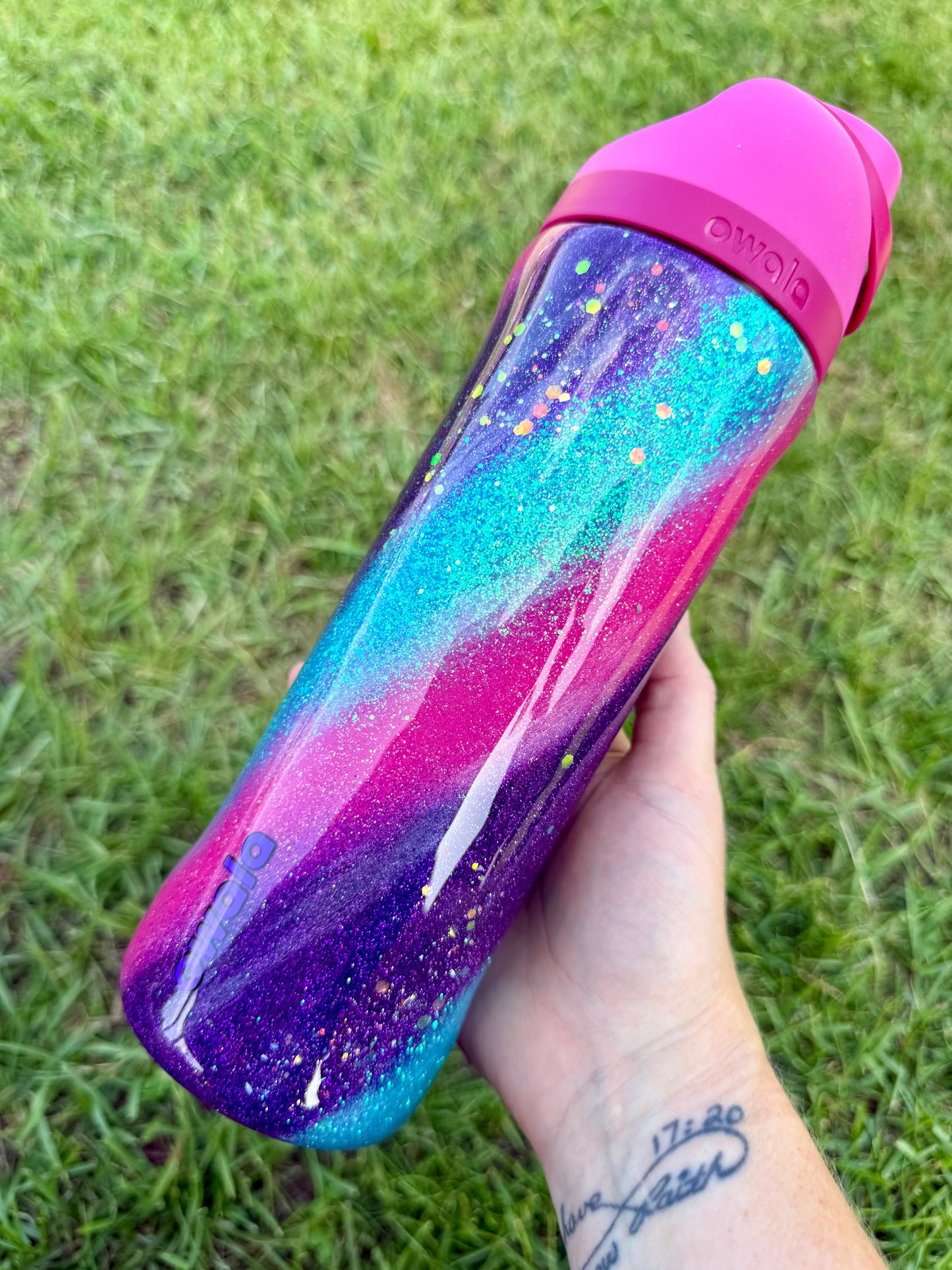 24oz Owala Pink, Purple Blue Swirl Ready to Ship
