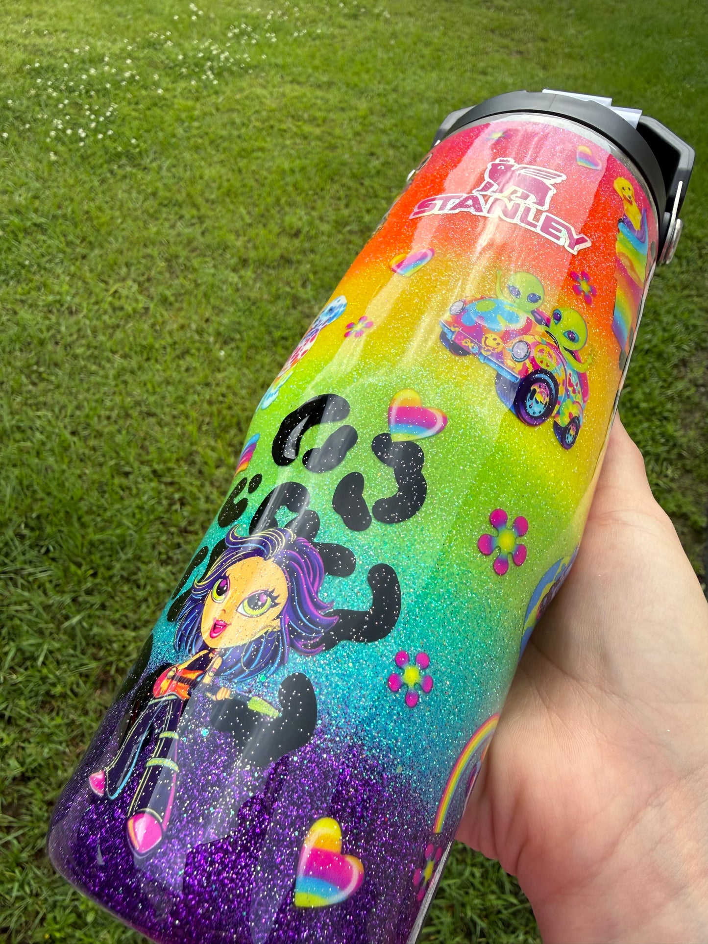 Lisa Frank Rainbow Glitter Tumbler