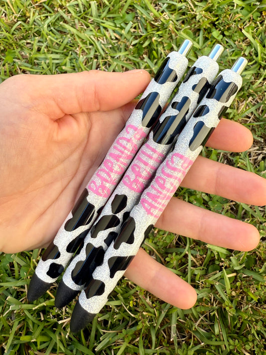 Cow Print Epoxy Glitter Pen!