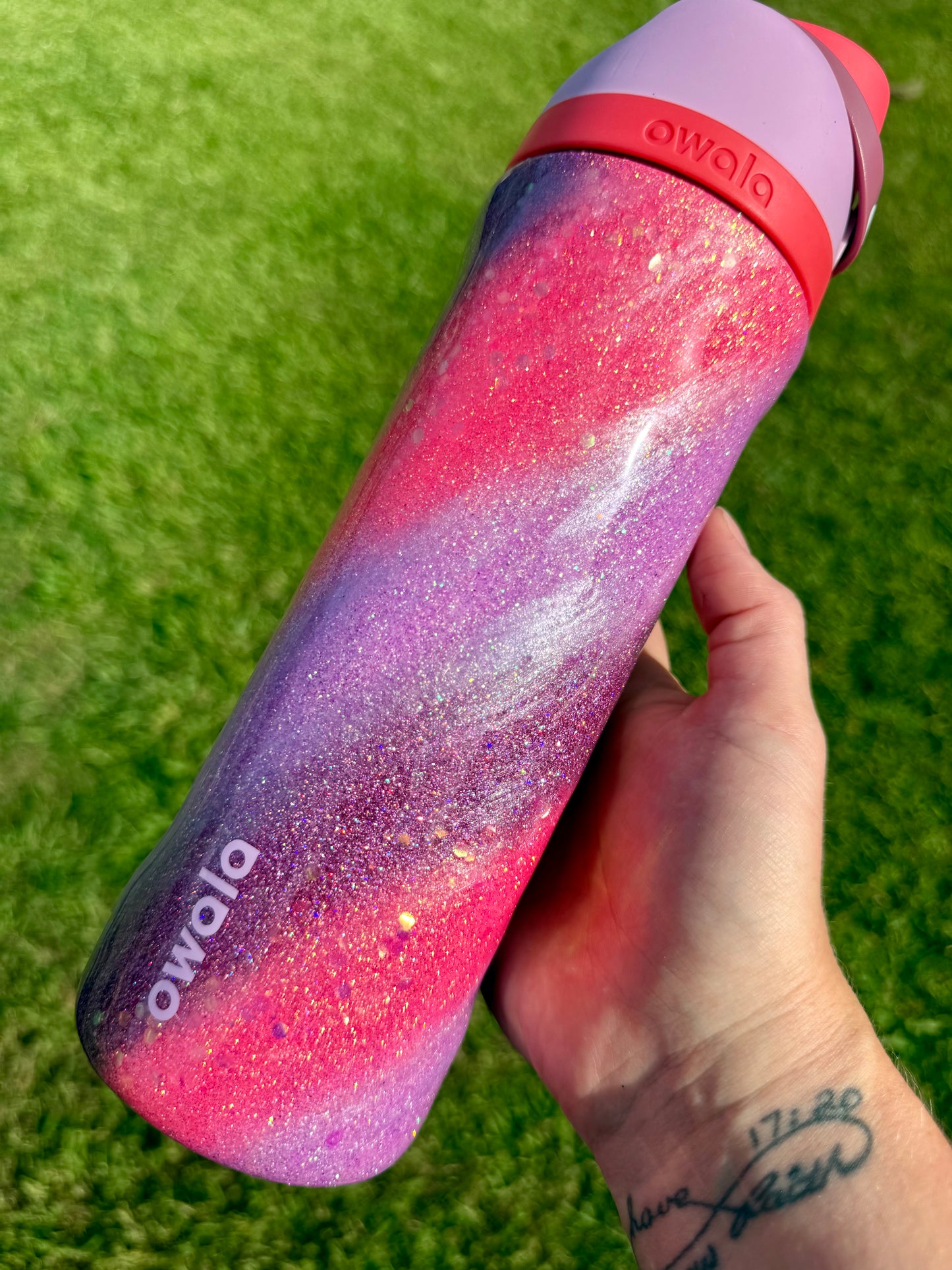Angel Food Owala Color Match Glitter Tumbler