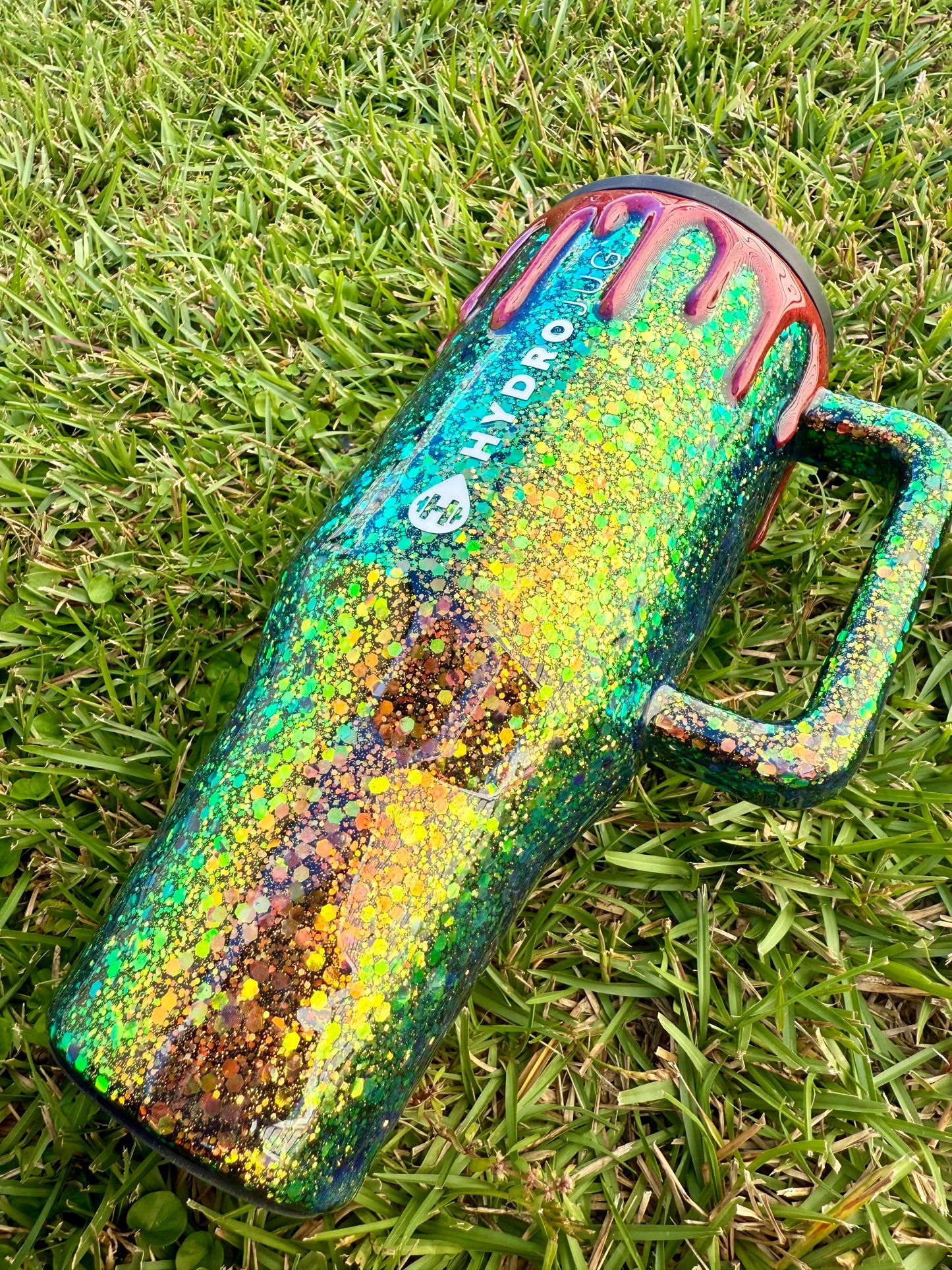 Dragon Scale Blood Drip Custom Glitter Tumbler