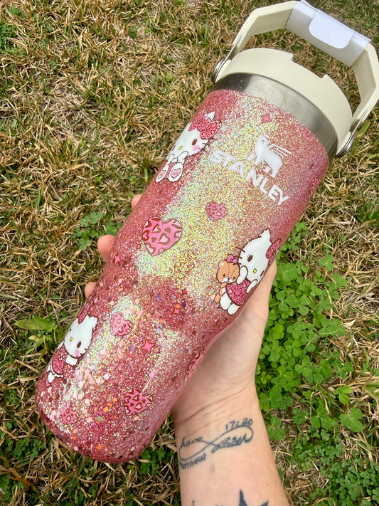 40oz Cheetah HK Glitter Tumbler