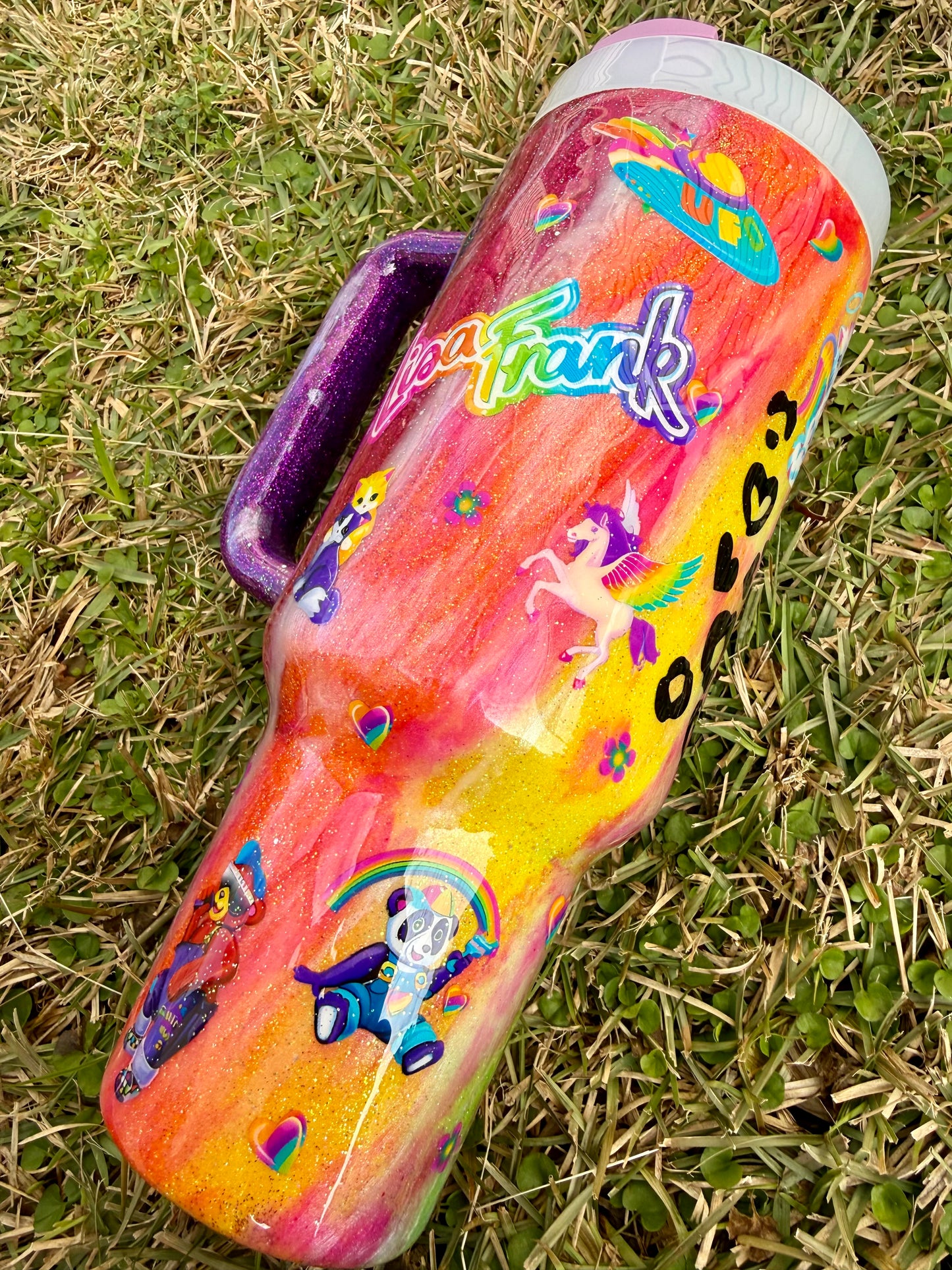 90s Vibe Rainbow Glitter Tumbler