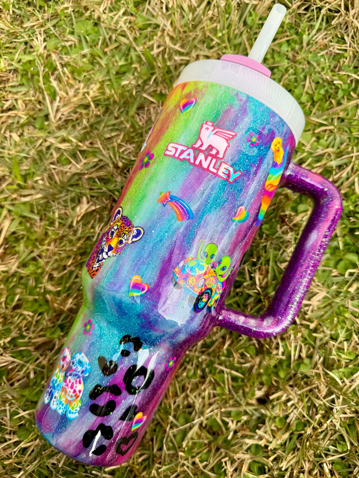 90s Vibe Rainbow Glitter Tumbler