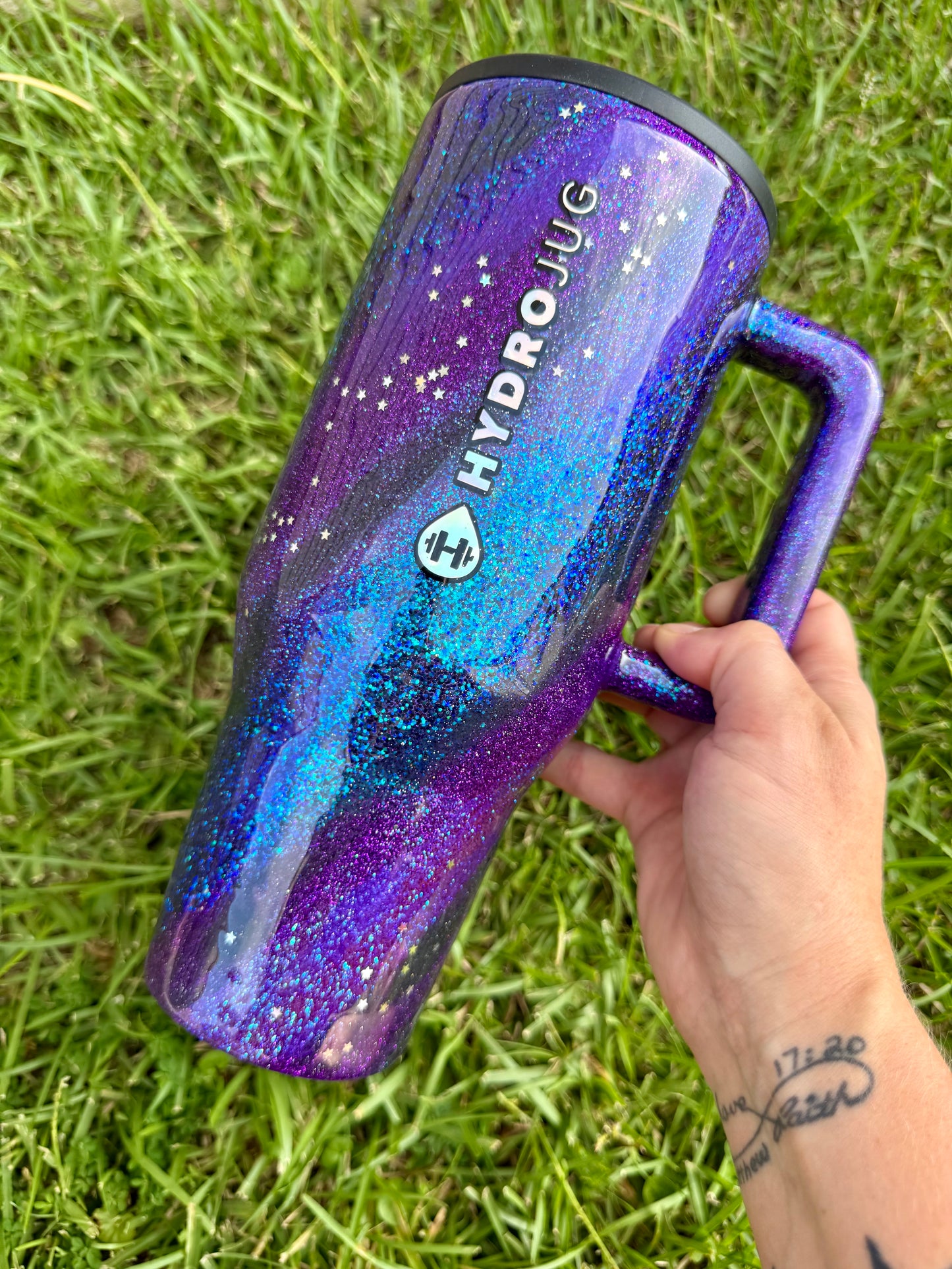 Galaxy Swirls Glitter Tumbler