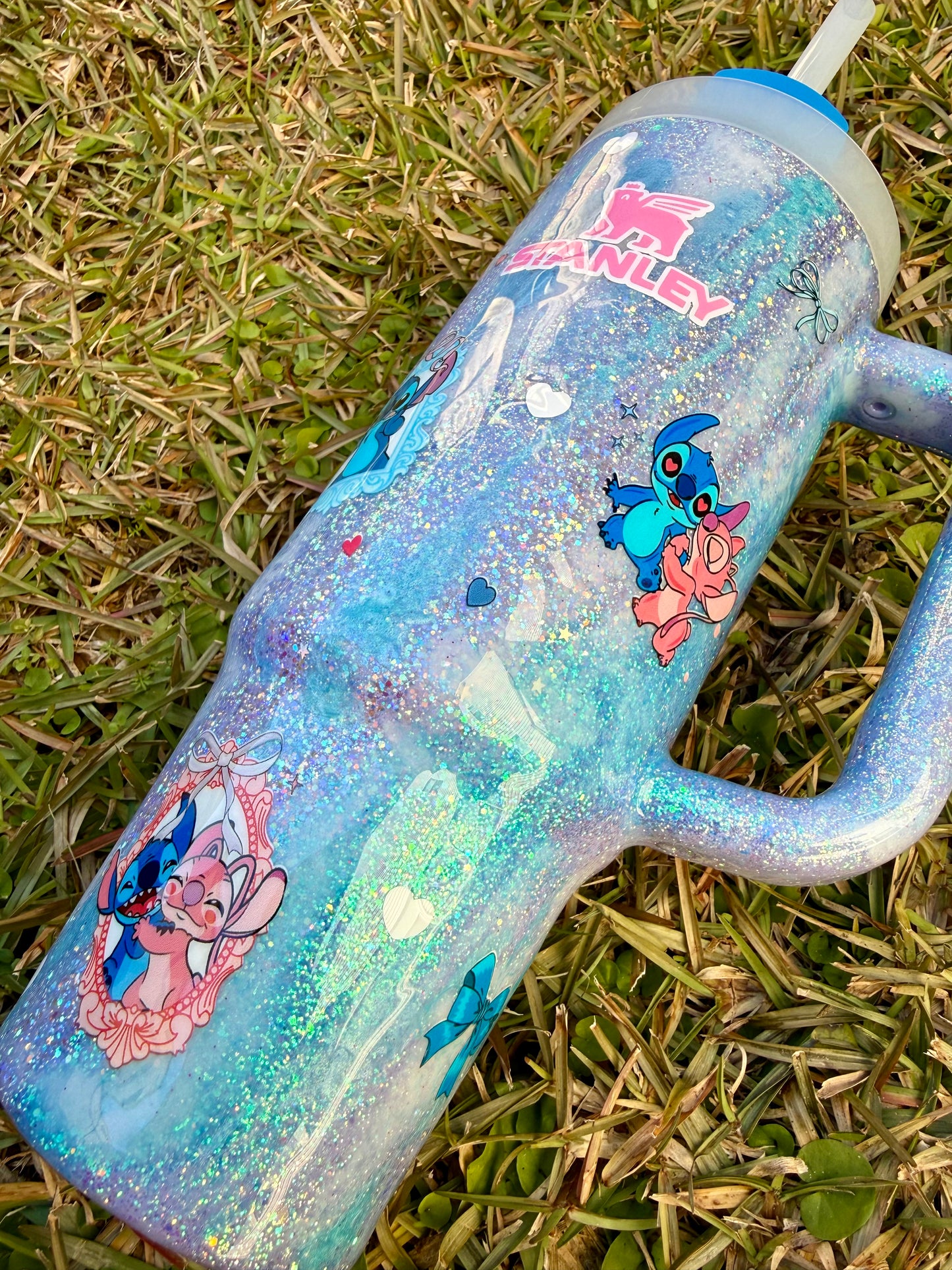 Valentines Day Alien Glitter Tumbler