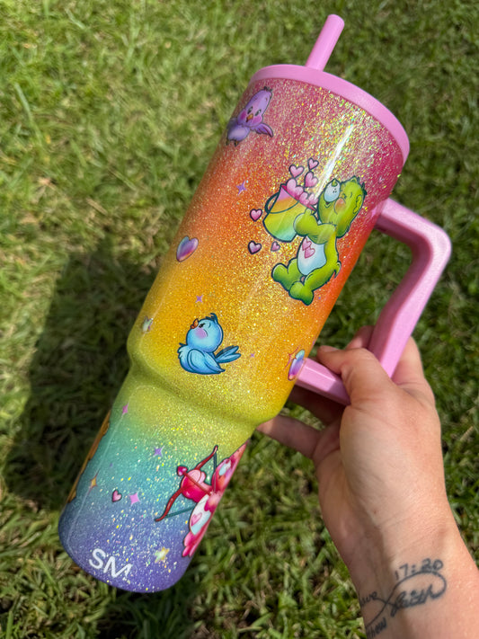 Care Bears Rainbow Glitter Tumbler