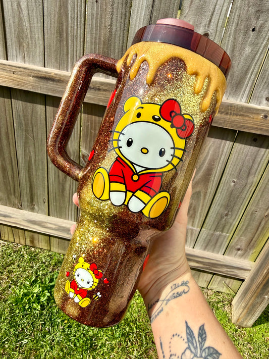 40oz Winnie the Pooh Hello Kitty Valentine Day Stanley or HydroJug