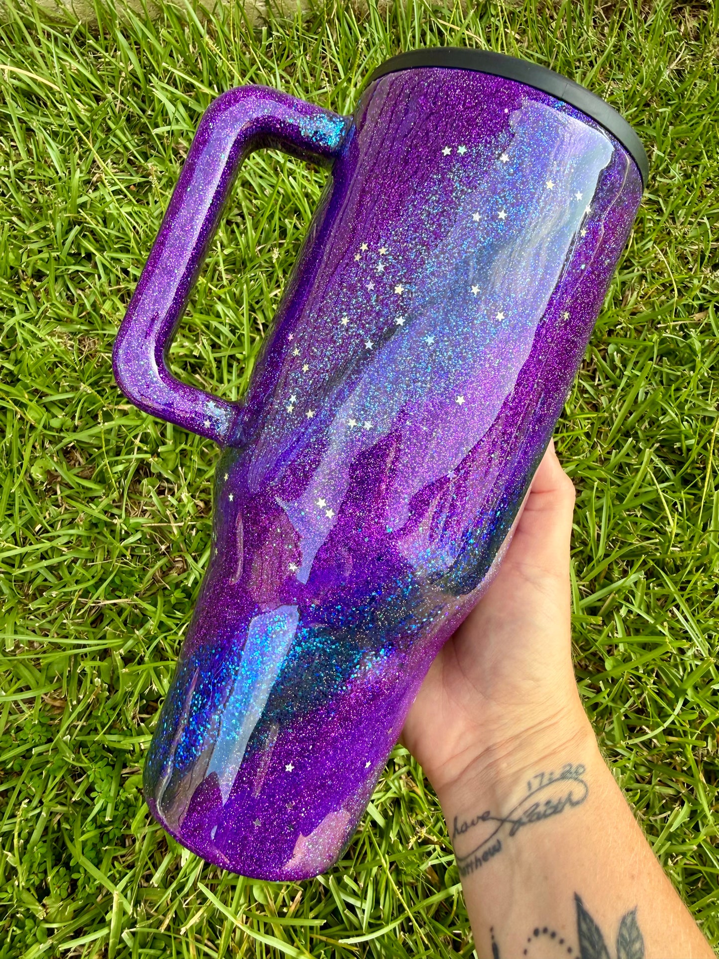 Galaxy Swirls Glitter Tumbler