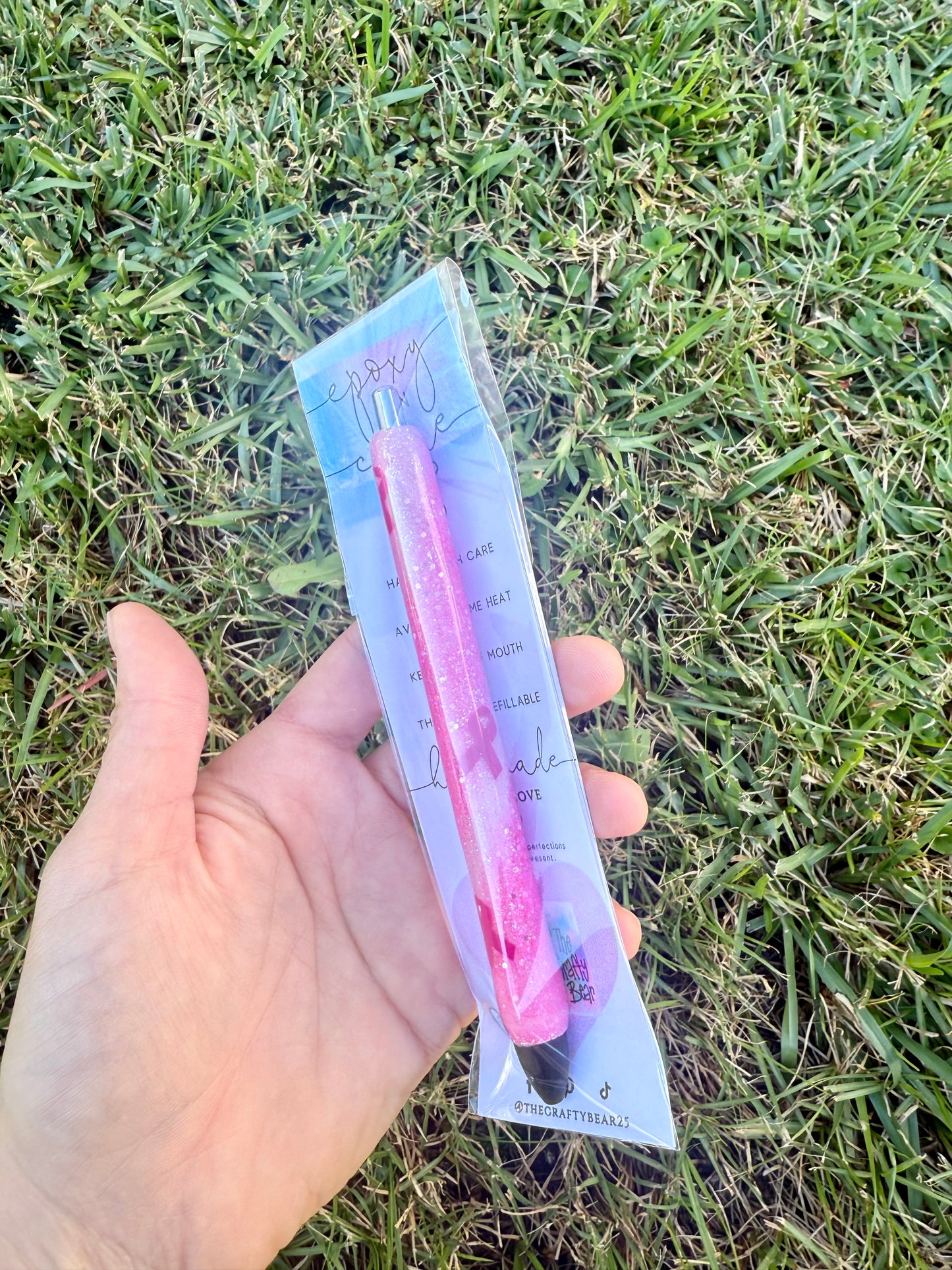 Breast Cancer Glitter Epoxy Inkjoy Pen
