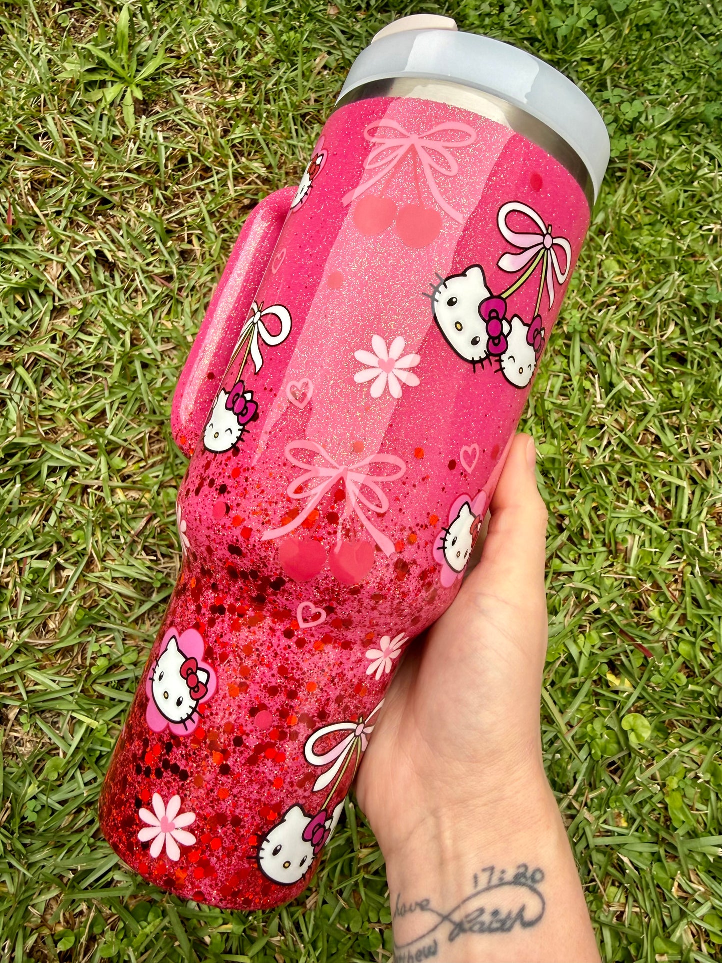Valentine Cherry HK Glitter Tumbler