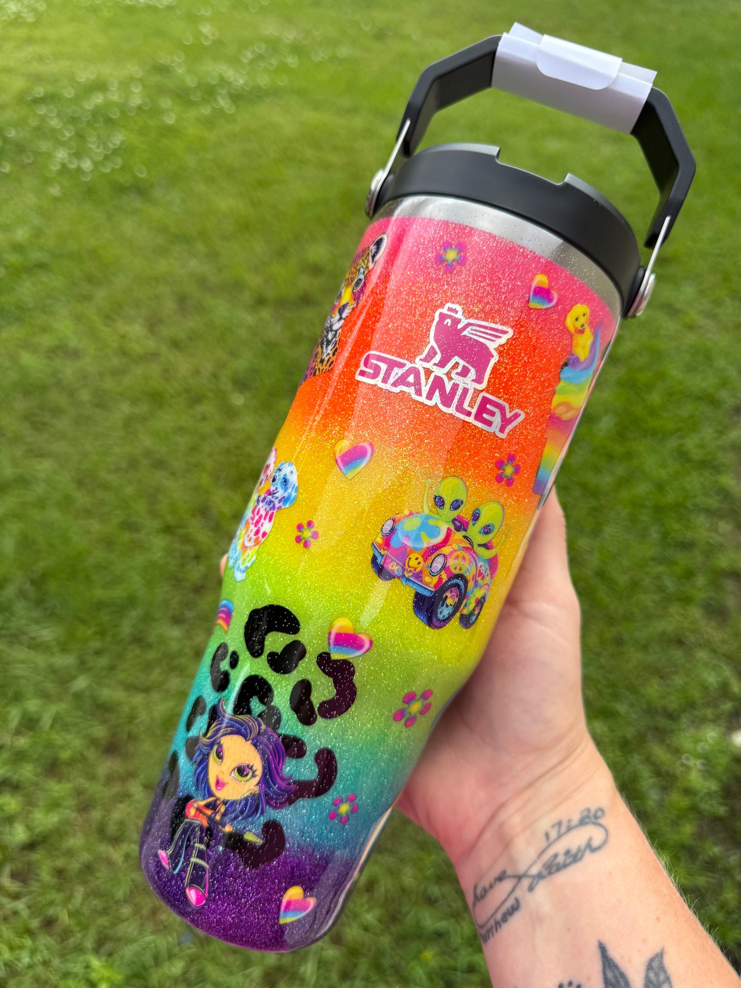 Lisa Frank Rainbow Glitter Tumbler