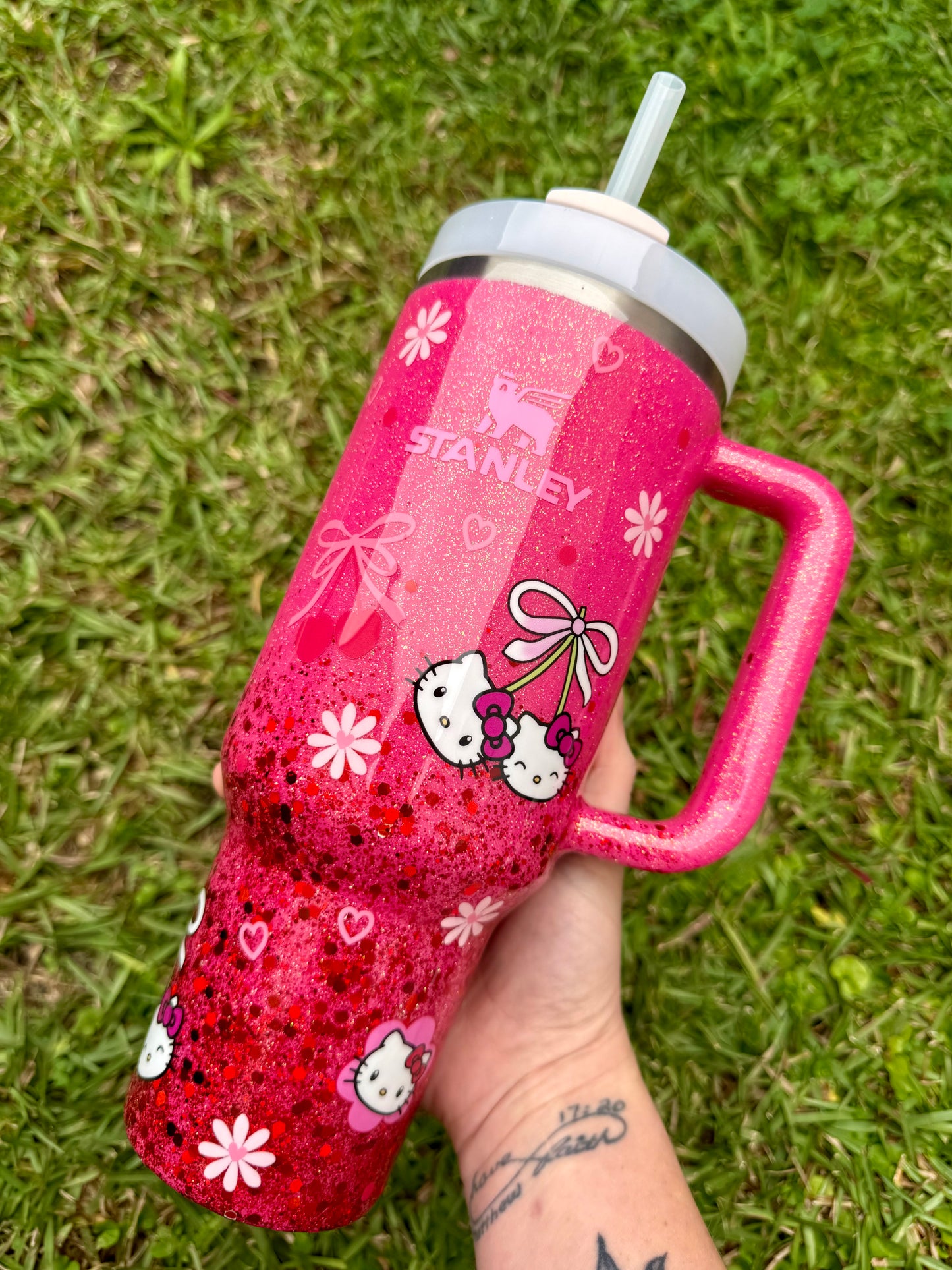 Valentine Cherry HK Glitter Tumbler