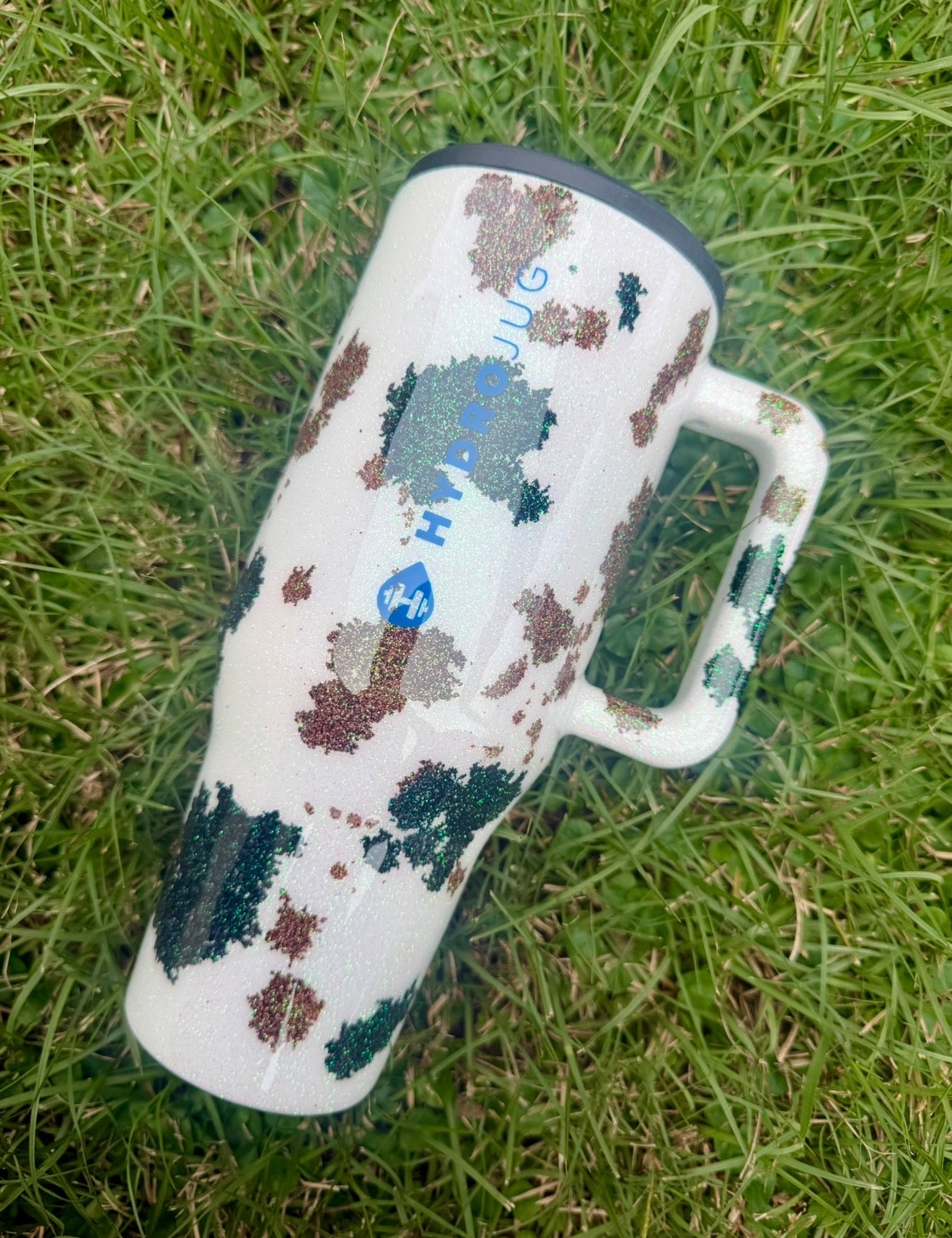 Cow Hide Glitter Tumbler