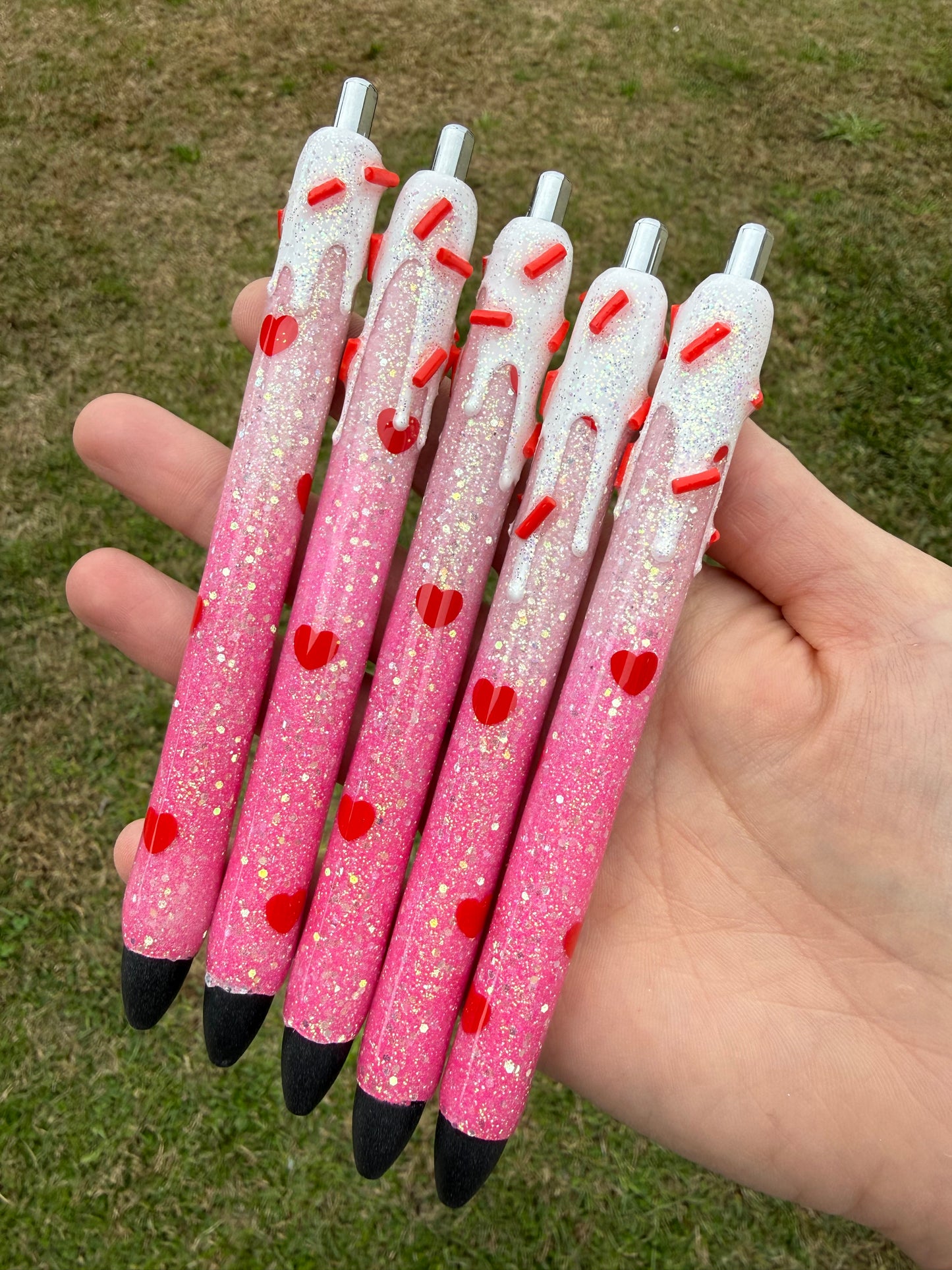 Ombré Heart Drip Epoxy Glitter Pen!
