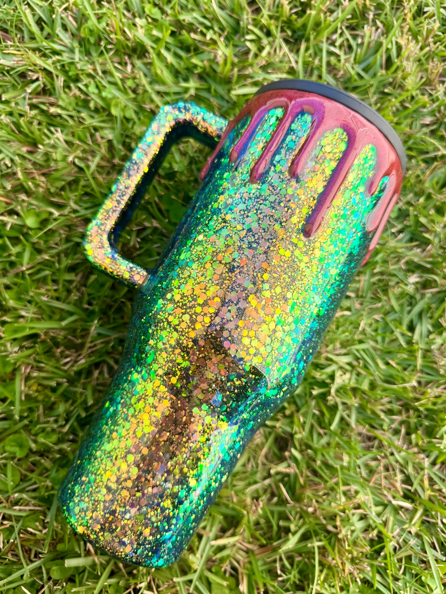 Dragon Scale Blood Drip Custom Glitter Tumbler