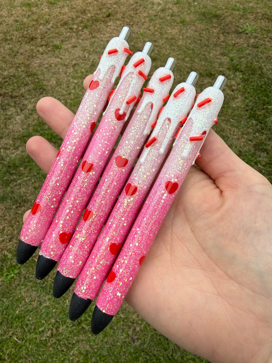 Ombré Heart Drip Epoxy Glitter Pen!
