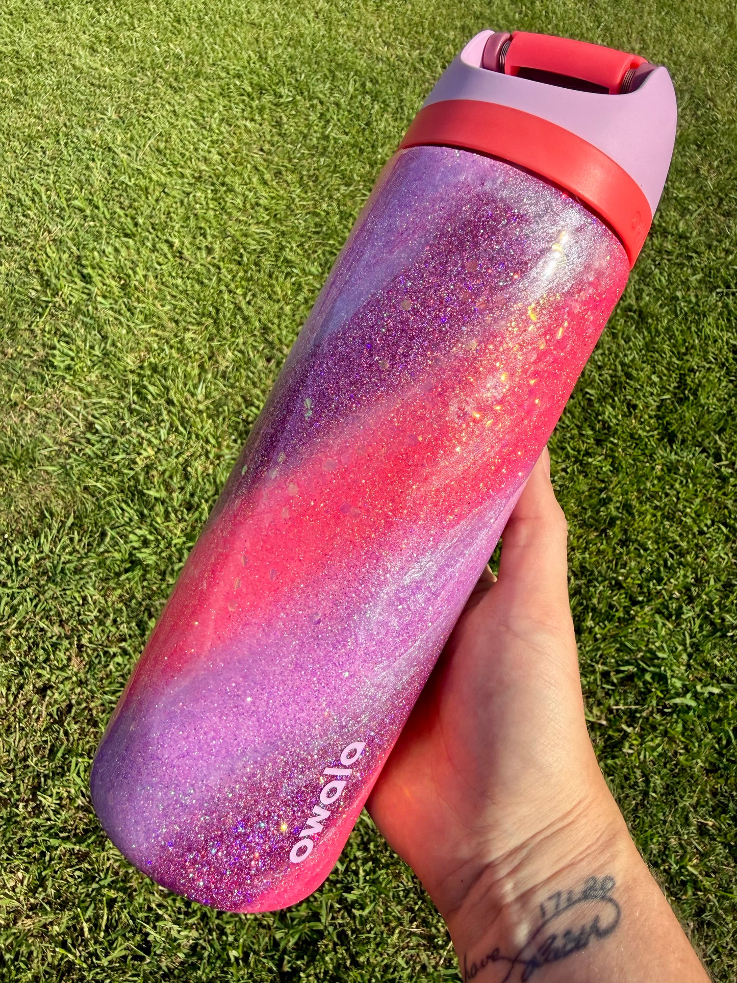 Angel Food Owala Color Match Glitter Tumbler