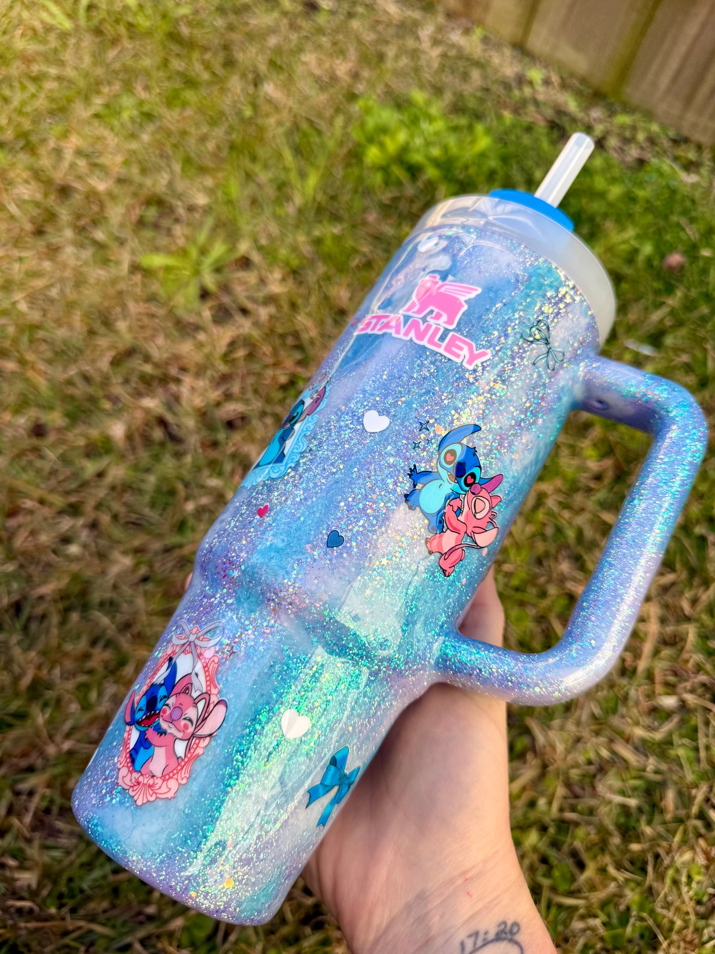 Valentines Day Alien Glitter Tumbler