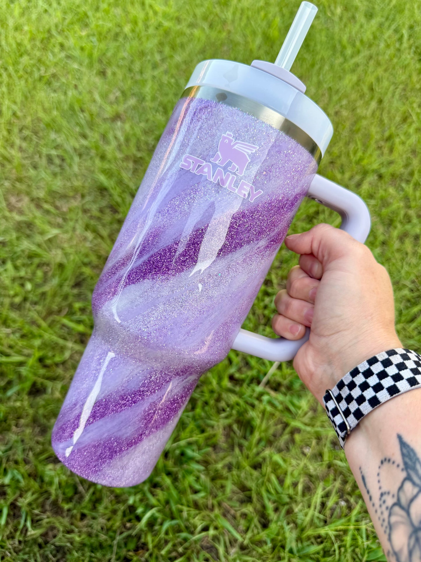 40oz Stanley Quencher Purple Swirl Ready to Ship