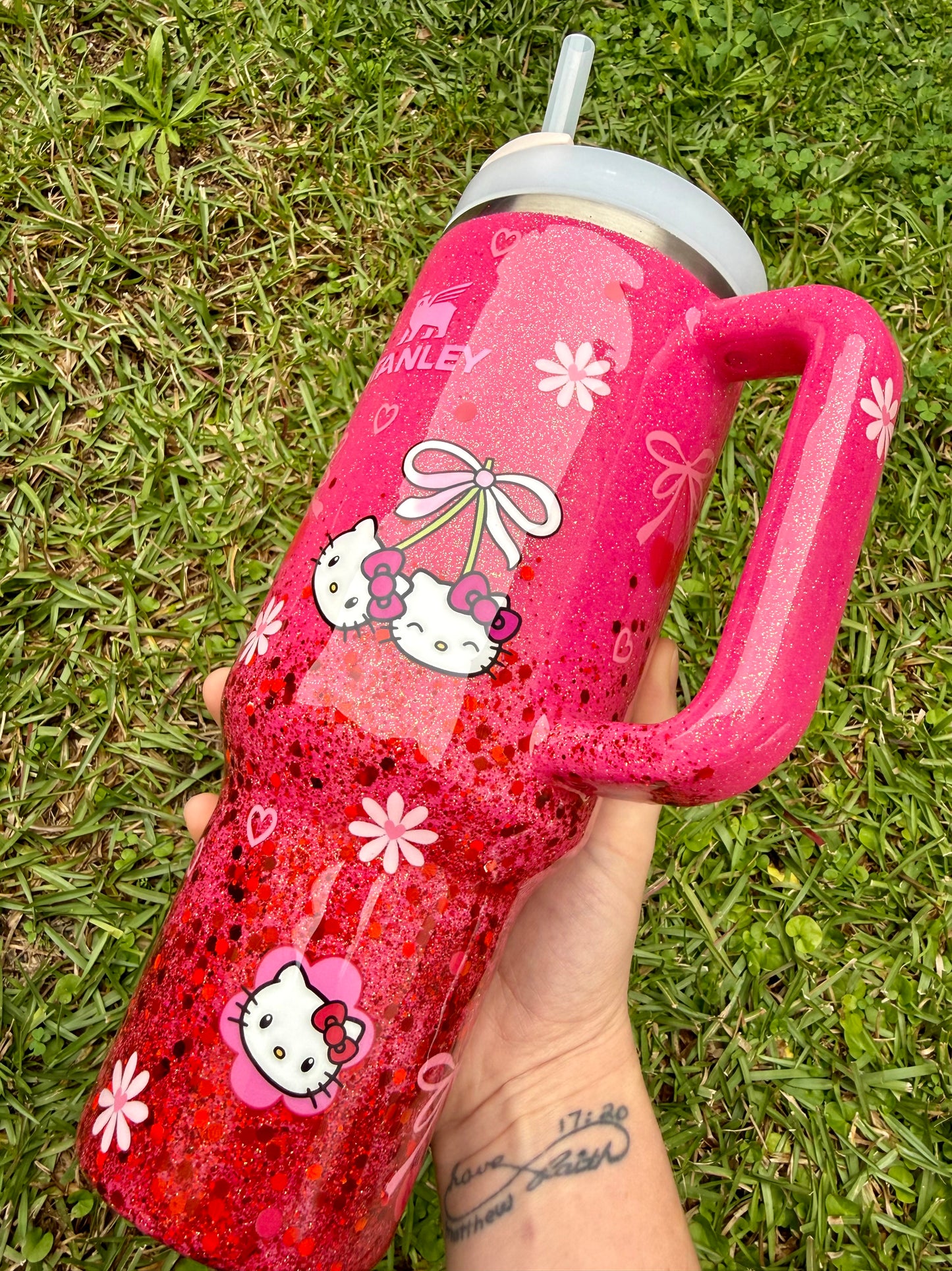 Valentine Cherry HK Glitter Tumbler