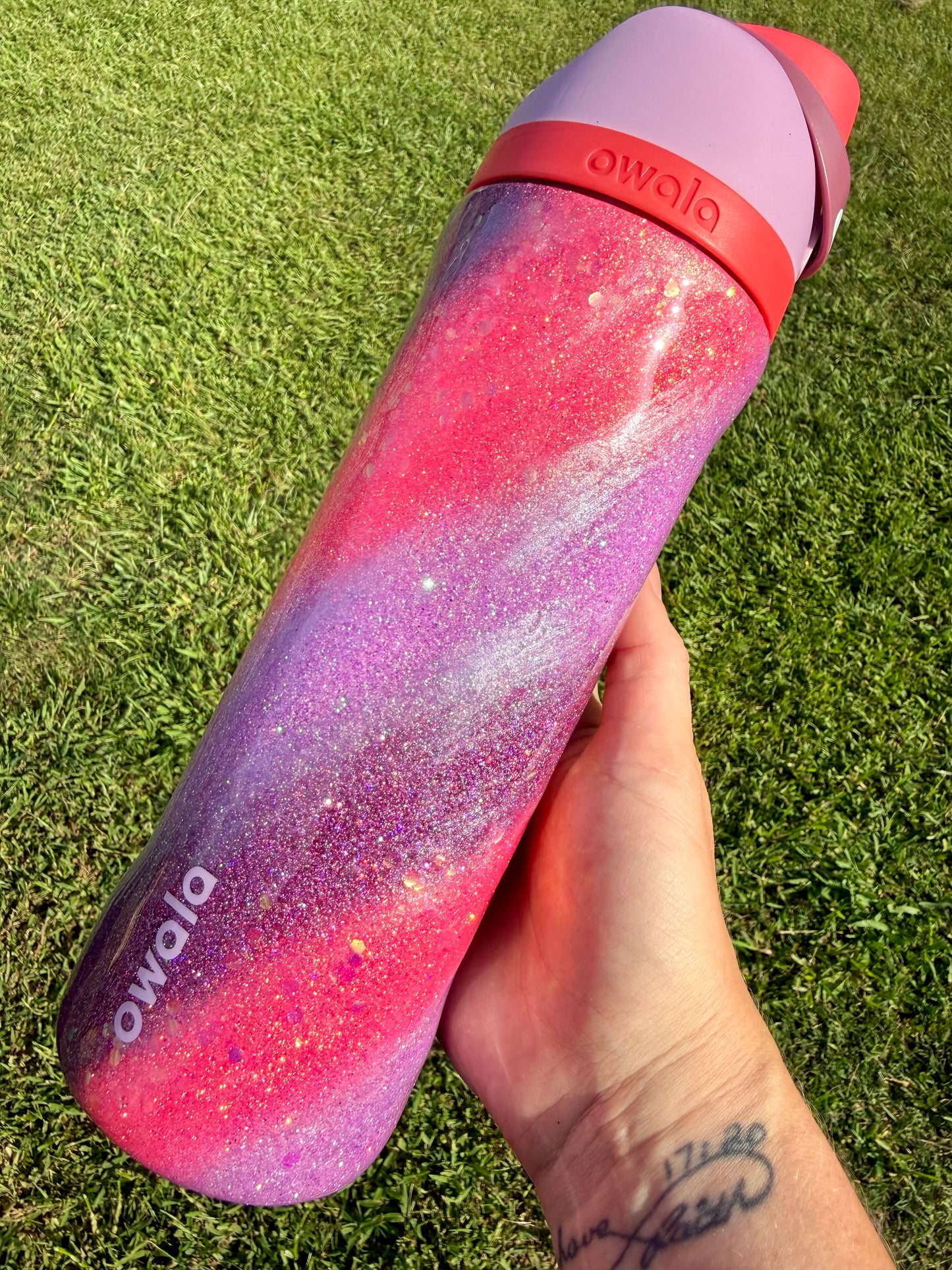 Angel Food Owala Color Match Glitter Tumbler