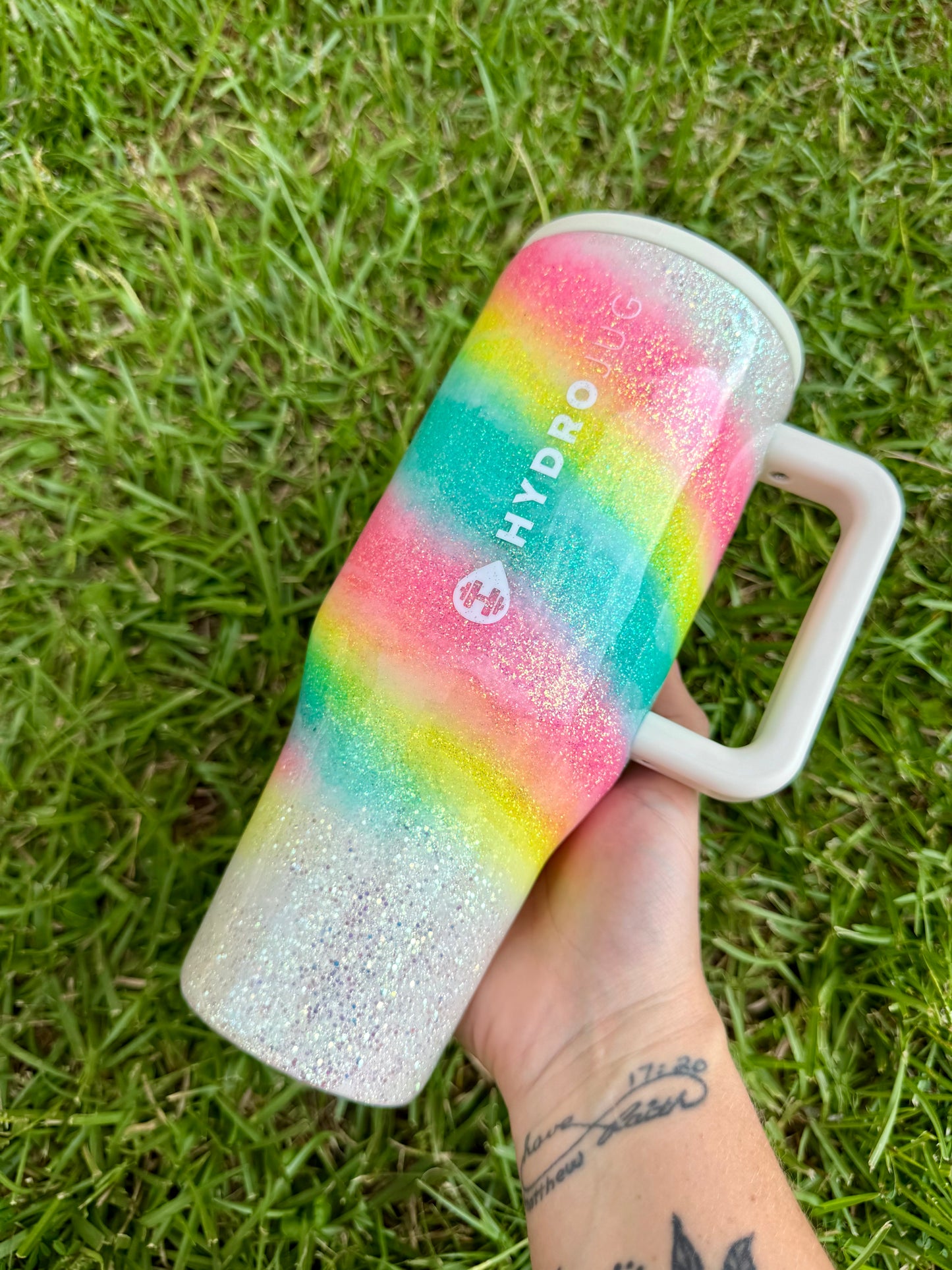 32oz HydroJug Rainbow Swirls Ready to Ship