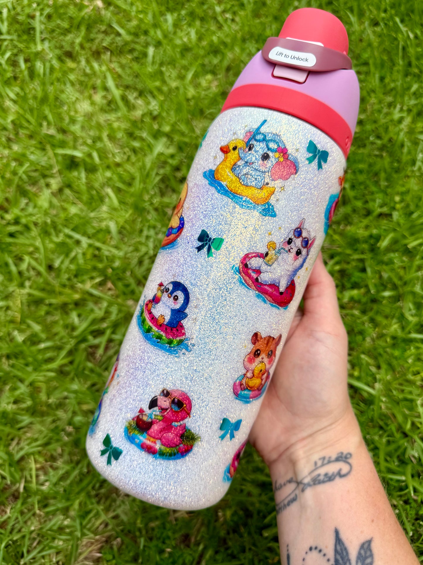 Animal Floaties Glitter Tumbler