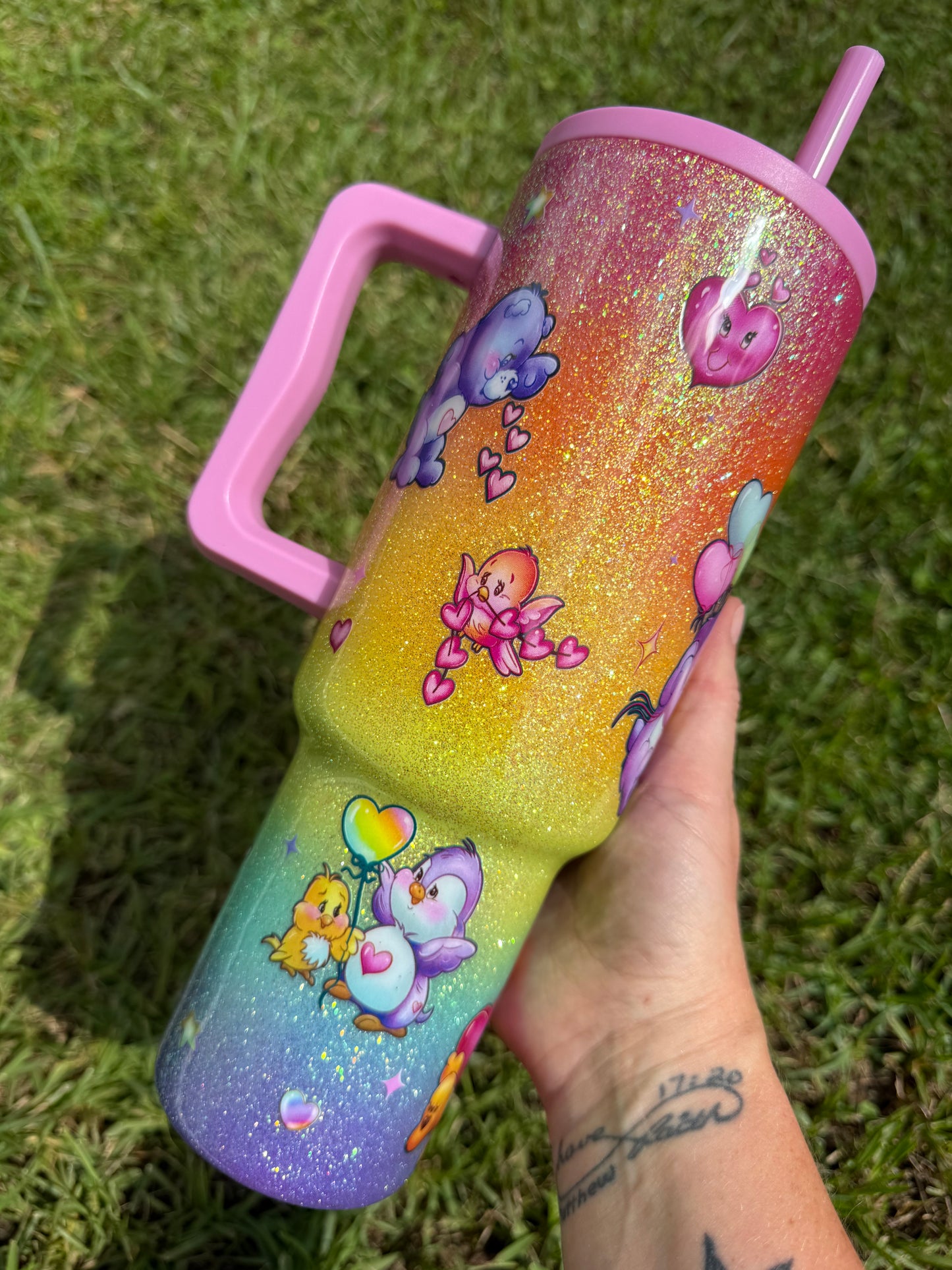 Care Bears Rainbow Glitter Tumbler