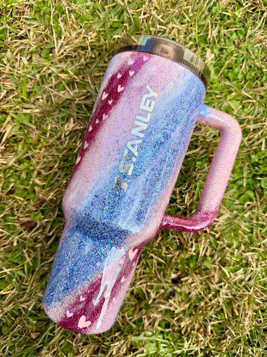 Valentine Swirl Glitter Tumbler