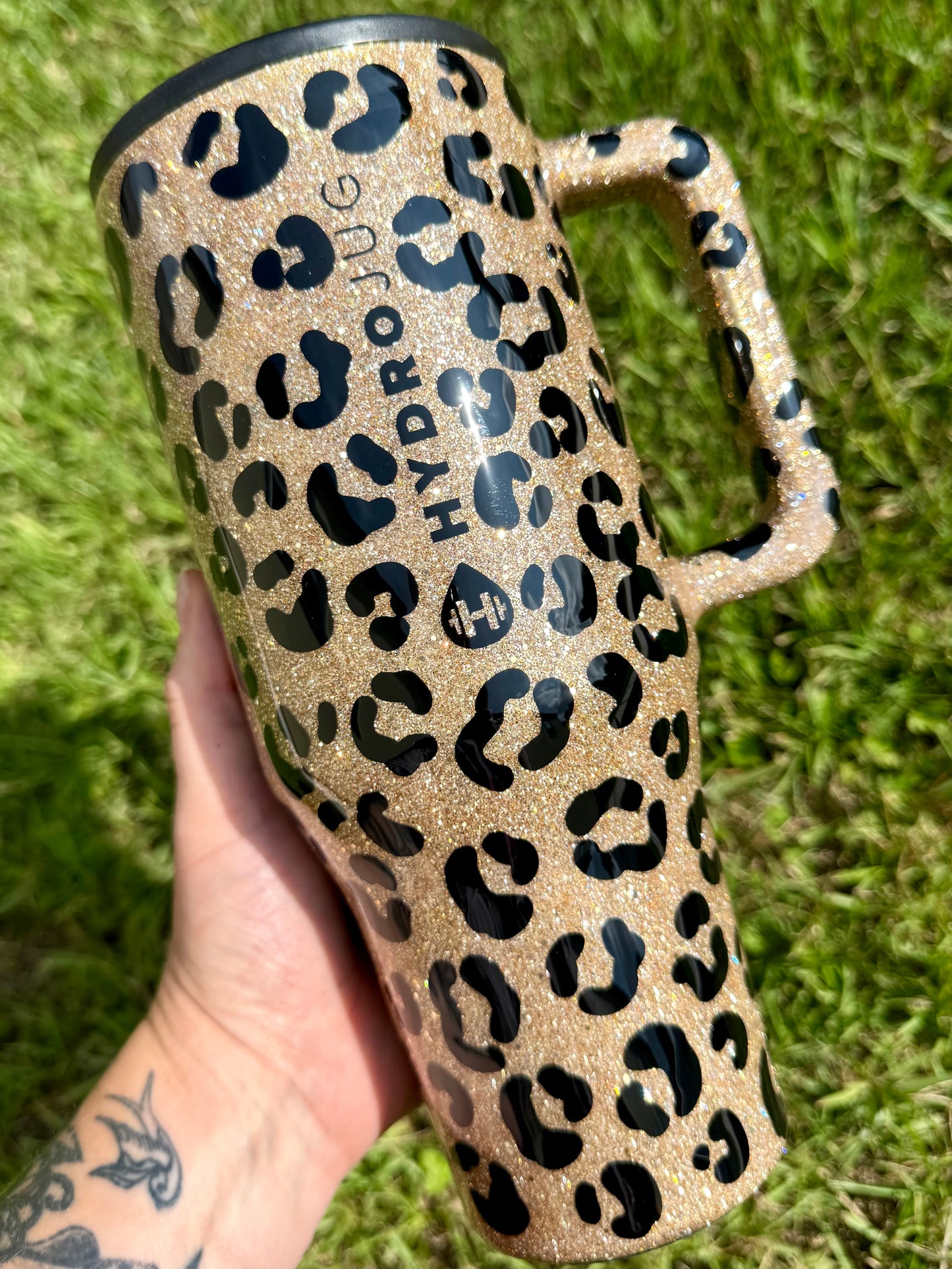 Original Leopard Print Glitter Tumbler