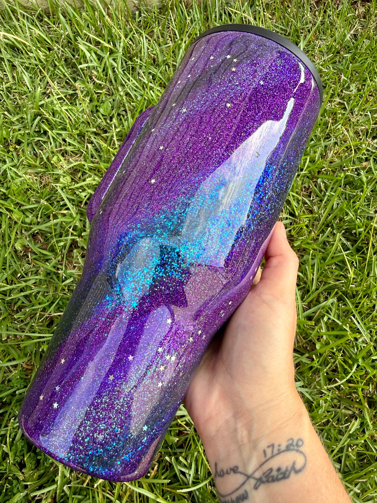 Galaxy Swirls Glitter Tumbler