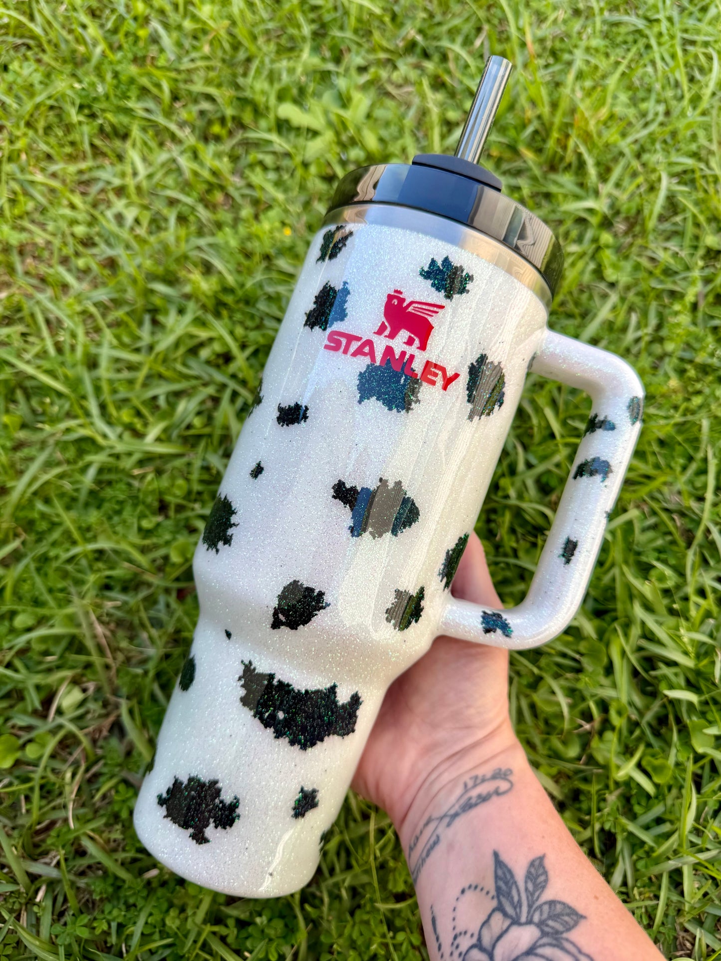 Dalmatian Glitter Tumbler