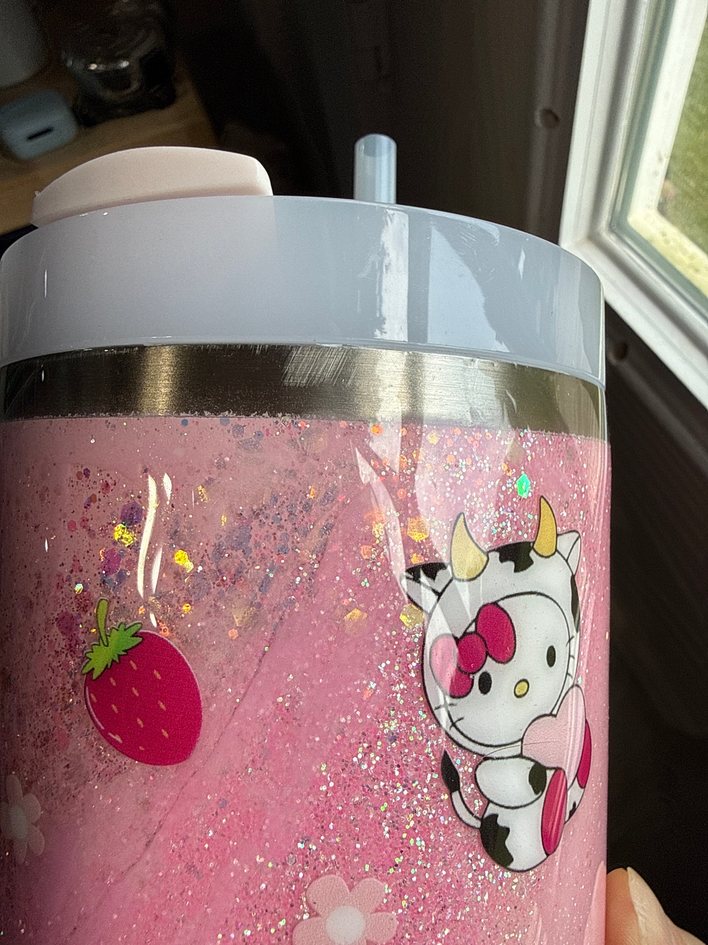 Discounted! 40oz Stanley Quencher Strawberry Milk Cow Ready to Ship (read info)