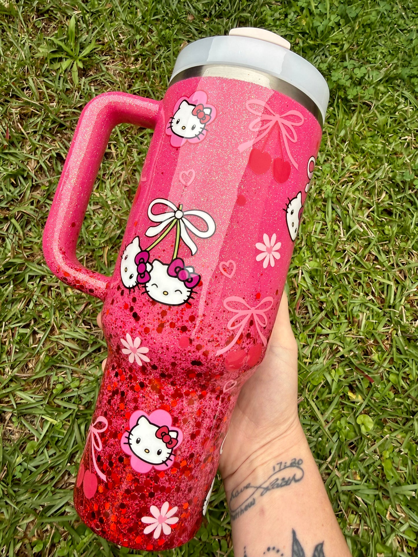 Valentine Cherry HK Glitter Tumbler