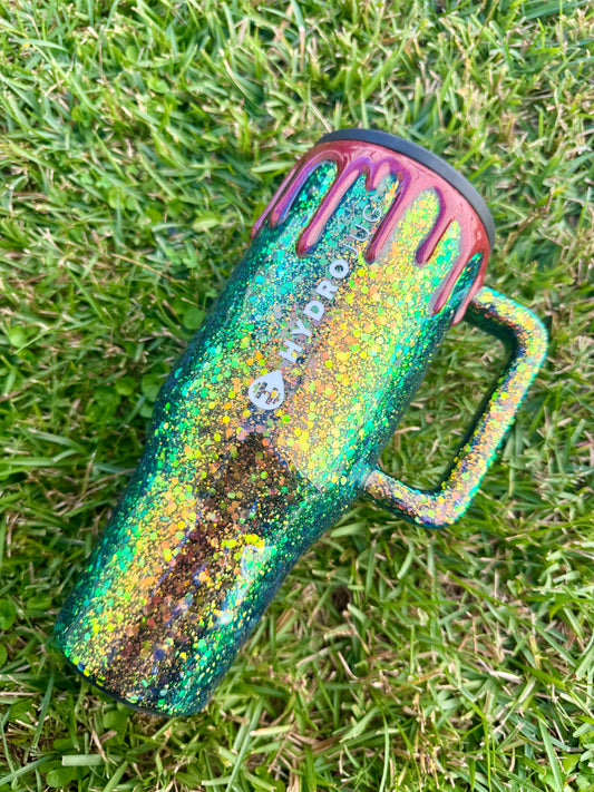 Dragon Scale Blood Drip Custom Glitter Tumbler