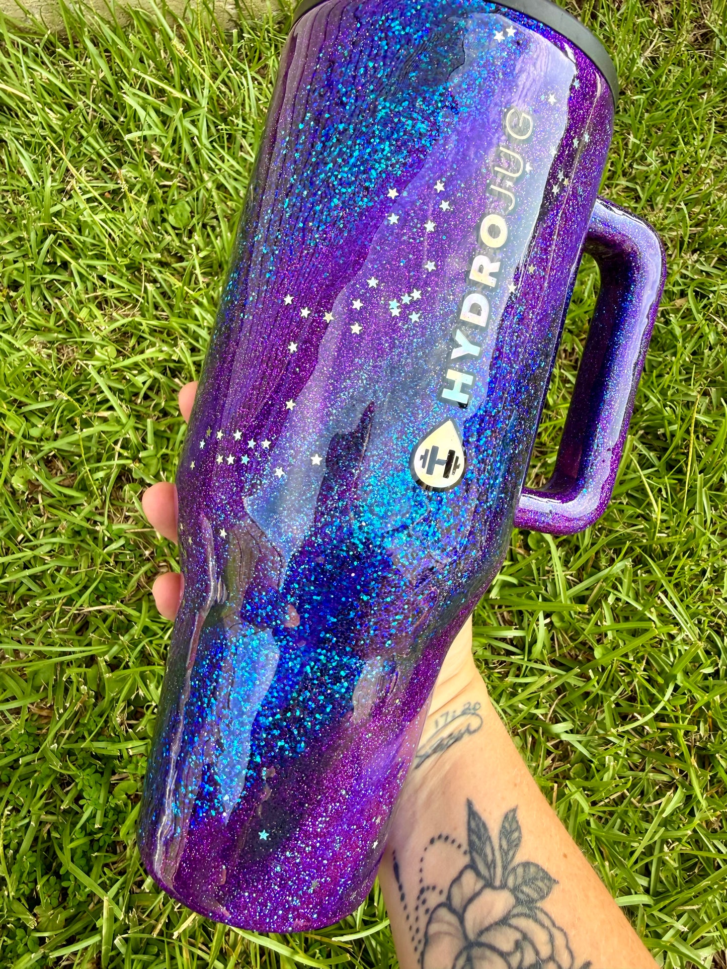 Galaxy Swirls Glitter Tumbler