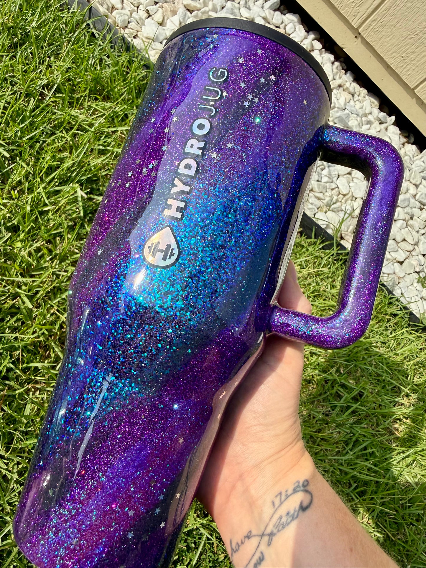 Galaxy Swirls Glitter Tumbler