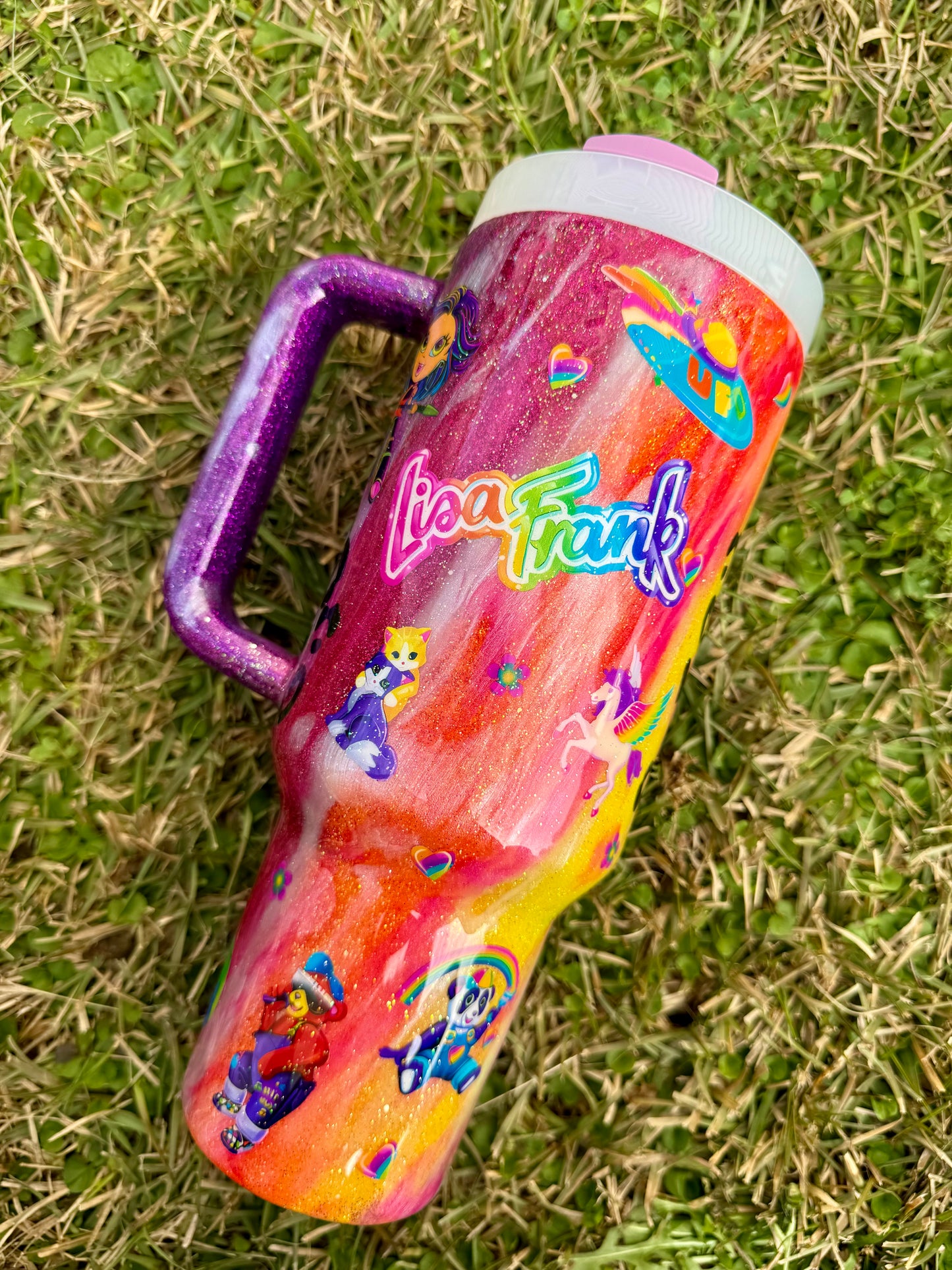 90s Vibe Rainbow Glitter Tumbler