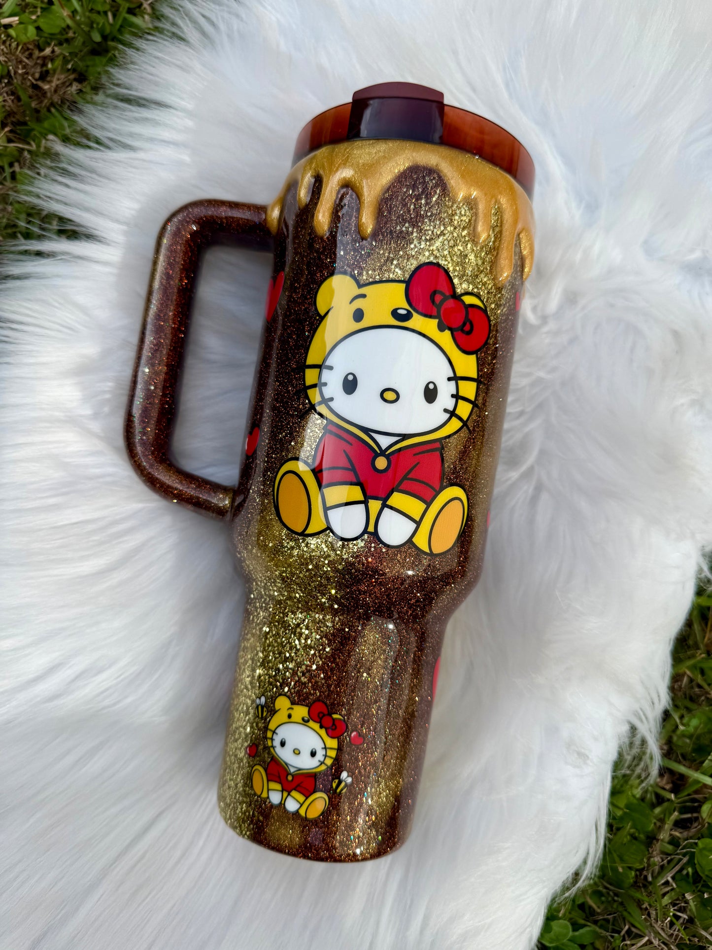 40oz Winnie the Pooh Hello Kitty Valentine Day Stanley or HydroJug