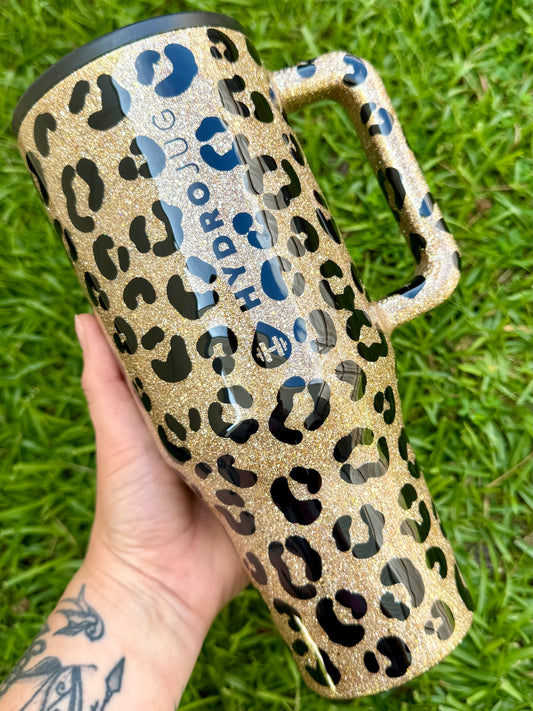 Original Leopard Print Glitter Tumbler
