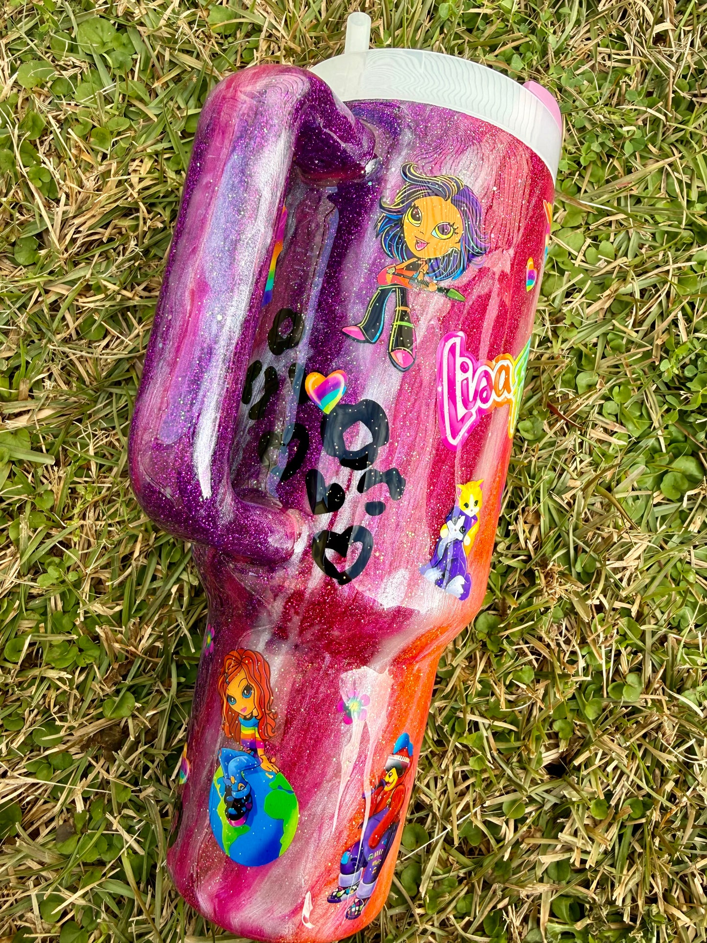 90s Vibe Rainbow Glitter Tumbler