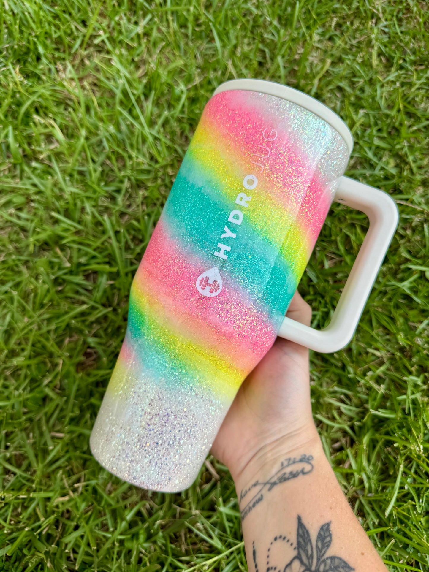 32oz HydroJug Rainbow Swirls Ready to Ship