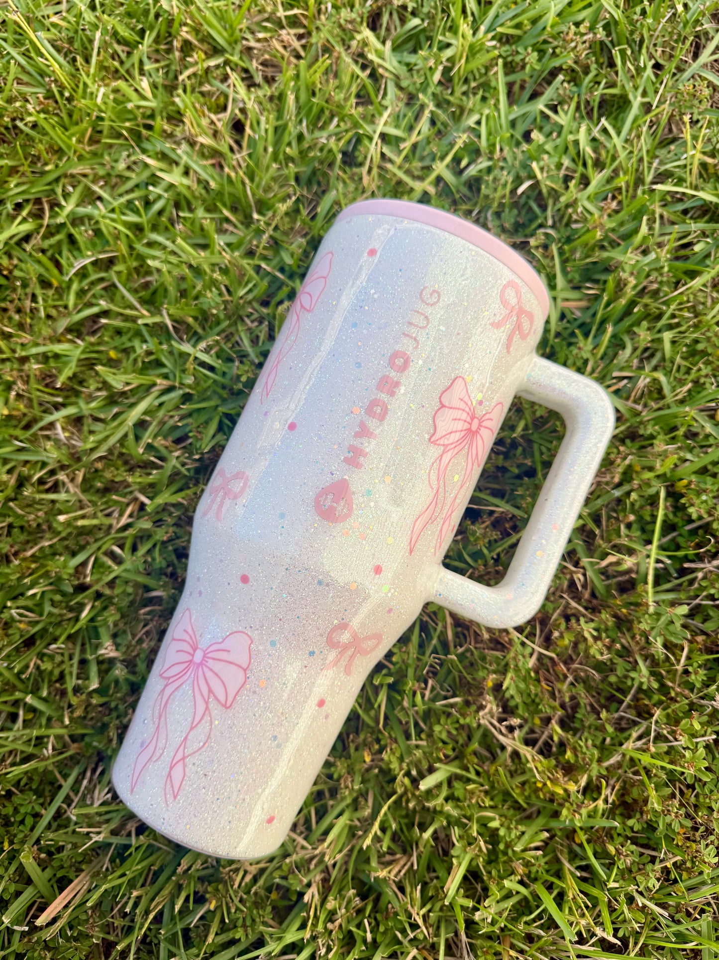 Coquette Bow Girly Custom Glitter Tumbler