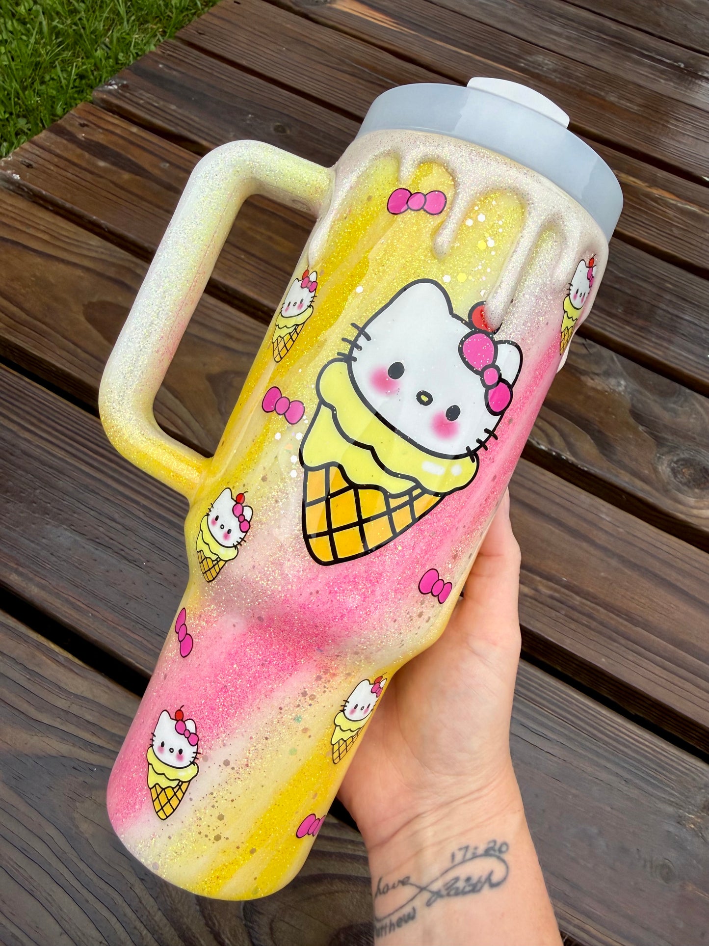 Hello Kitty Ice Cream Glitter Tumbler