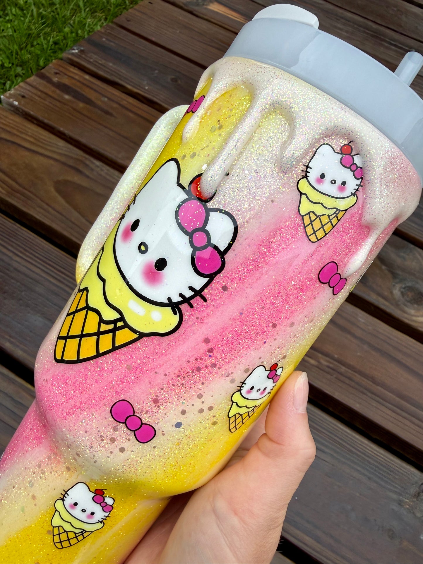 Hello Kitty Ice Cream Glitter Tumbler
