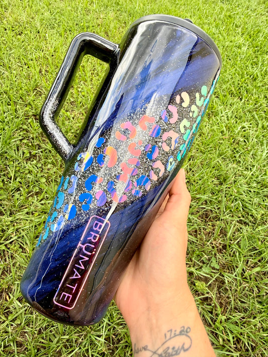 Opal Leopard Glitter Tumbler